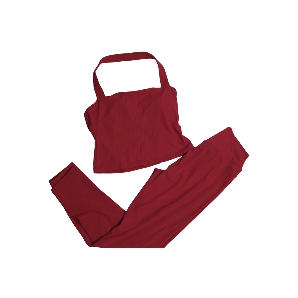 Wilo The Label 2PK Halter Tank Legging Set Raspberry Pink WWCL494-RSP-M Womens M - Picture 5 of 12